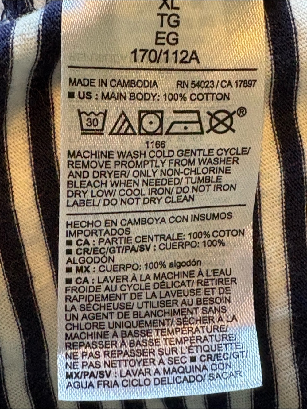 Old Navy Navy and White Striped Everywear Tee Size Women’s XL - Picture 5 of 8